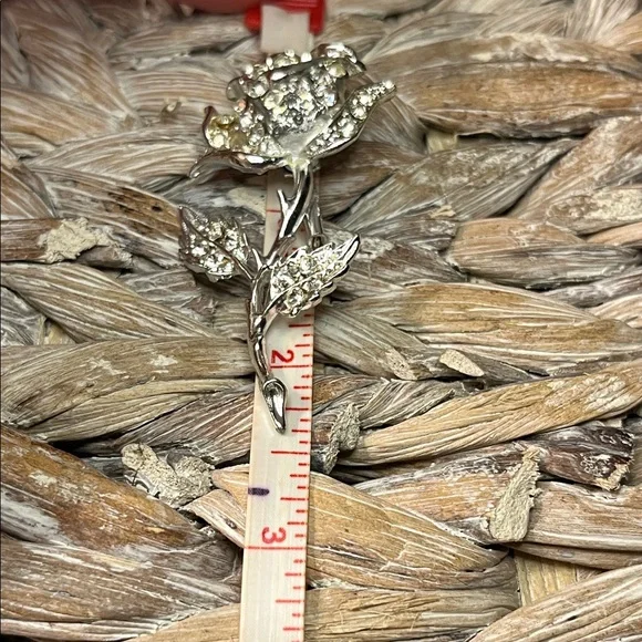 Vintage‎ Rhinestone Rose Brooch - Picture 5 of 5